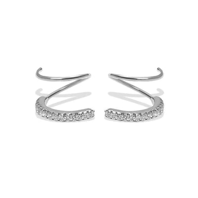 Crystal Double Twist Hoop Earrings